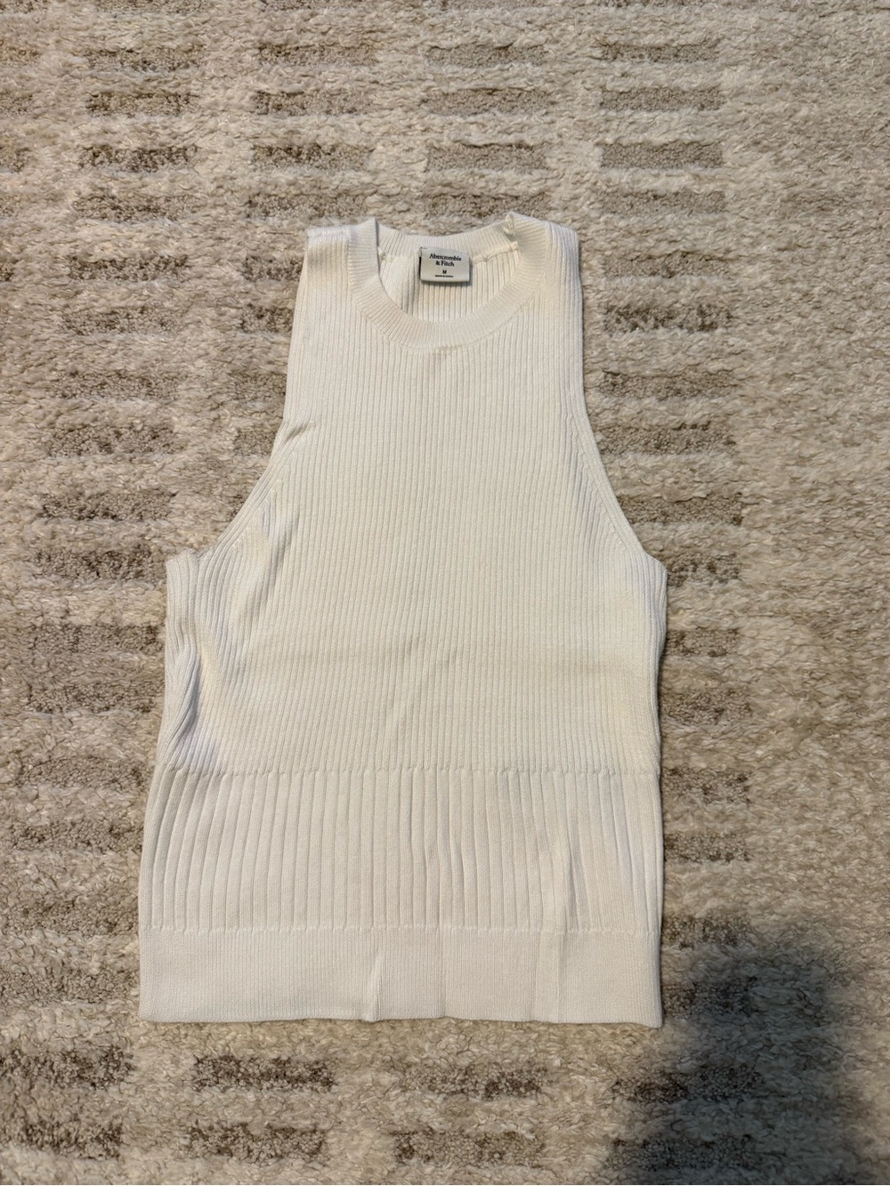Abercrombie & Fitch Women High Neck Ribbed Knit Scuba Tank Top